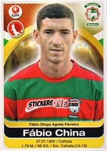 Sticker Fabio China - Futebol 2016-2017 - Panini