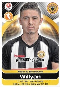 Sticker Willyan - Futebol 2016-2017 n. 197 - Panini