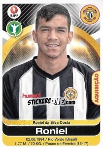 Figurina Roniel - Futebol 2016-2017 - Panini