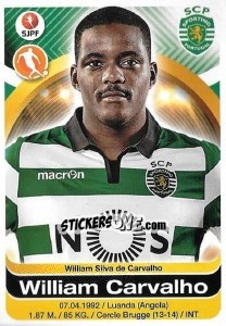 Sticker William Carvalho - Futebol 2016-2017 - Panini