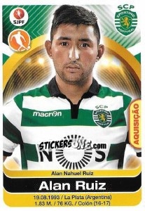 Sticker Alan Ruiz - Futebol 2016-2017 n. 302 - Panini