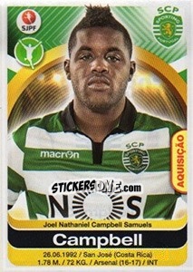 Sticker Joel Campbell - Futebol 2016-2017 n. 307 - Panini