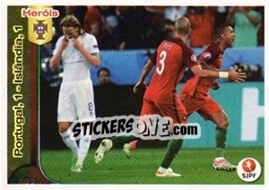 Sticker Portugal, 1 - Islandia, 1 - Futebol 2016-2017 - Panini