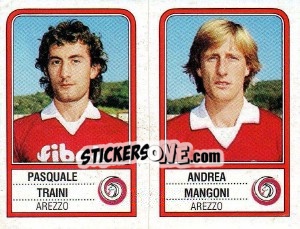 Cromo Pasquale Traini / Andrea Mangoni - Calciatori 1983-1984 - Panini