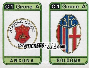 Sticker Scudetto Ancona / Bologna - Calciatori 1983-1984 n. 345 - Panini
