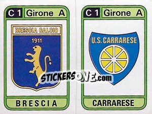 Sticker Scudetto Brescia / Carrarese - Calciatori 1983-1984 - Panini