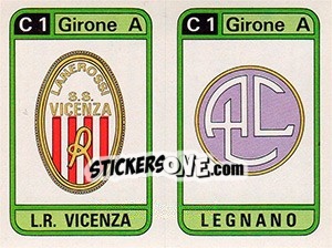 Sticker Scudetto L.R. Vicenza / Legnano - Calciatori 1983-1984 n. 386 - Panini