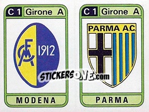 Sticker Scudetto Modena / Parma - Calciatori 1983-1984 n. 389 - Panini