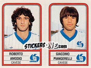 Cromo Roberto Amodio / Giacomo Piangerelli - Calciatori 1983-1984 - Panini