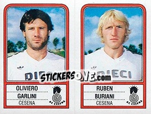 Sticker Oliviero Garlini / Ruben Buriani - Calciatori 1983-1984 - Panini