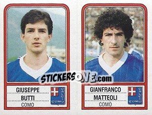 Cromo Giuseppe Butti / Gianfranco Matteoli - Calciatori 1983-1984 - Panini