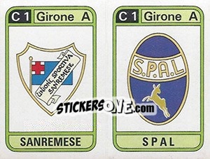 Sticker Scudetto Sanremase / Spal - Calciatori 1983-1984 - Panini