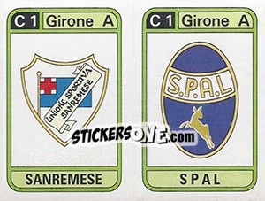 Sticker Scudetto Sanremase / Spal - Calciatori 1983-1984 n. 430 - Panini