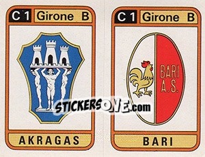 Cromo Scudetto Akragas / Bari - Calciatori 1983-1984 - Panini