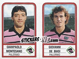 Sticker Giampaolo Montesano / Giovanni De Biasi - Calciatori 1983-1984 n. 481 - Panini
