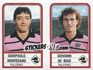 Figurina Giampaolo Montesano / Giovanni De Biasi - Calciatori 1983-1984 - Panini