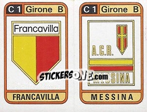 Figurina Scudetto Francavilla / Messina - Calciatori 1983-1984 - Panini