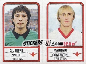 Cromo Giuseppe Zinetti / Maurizio Costantini - Calciatori 1983-1984 - Panini