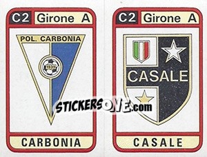 Sticker Scudetto Carbonia / Casale - Calciatori 1983-1984 - Panini