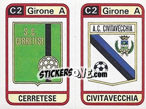 Sticker Scudetto Cerretese / Civitavecchia - Calciatori 1983-1984 n. 553 - Panini