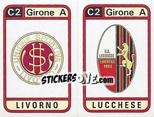 Sticker Scudetto Livorno / Lucchese - Calciatori 1983-1984 - Panini