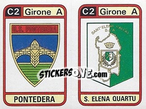 Sticker Scudetto Pontedera / S. Elena Quartu - Calciatori 1983-1984 n. 557 - Panini