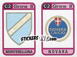 Sticker Scudetto Montebelluna / Novara - Calciatori 1983-1984 n. 563 - Panini