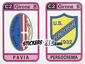 Sticker Scudetto Pavia / Pergocrema - Calciatori 1983-1984 n. 565 - Panini