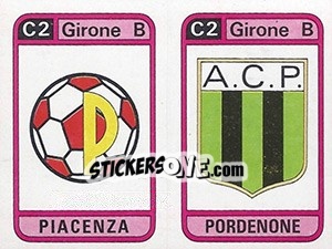 Sticker Scudetto Piacenza / Pordenone - Calciatori 1983-1984 - Panini