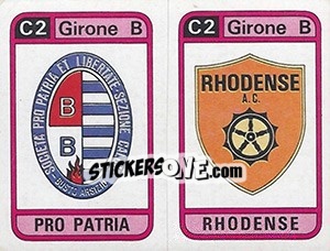 Sticker Scudetto Pro Patria / Rhodense - Calciatori 1983-1984 n. 567 - Panini