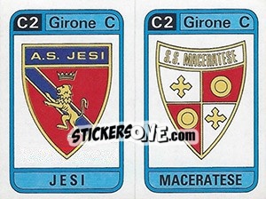Sticker Scudetto Jesi / Maceratese - Calciatori 1983-1984 n. 573 - Panini