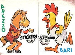 Sticker Mascotte Arezzo / Bari - Calciatori 1984-1985 n. 307 - Panini