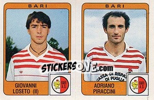 Cromo Giovanni Loseto / Adriano Piraccini - Calciatori 1984-1985 - Panini