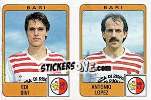 Sticker Edi Bivi / Antonio Lopez - Calciatori 1984-1985 n. 321 - Panini