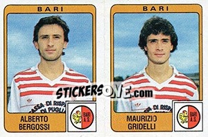 Sticker Alberto Bergossi / Maurizio Gridelli - Calciatori 1984-1985 n. 322 - Panini