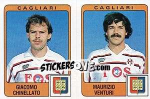 Sticker Giacomo Chinellato / Maurizio Venturi - Calciatori 1984-1985 n. 338 - Panini