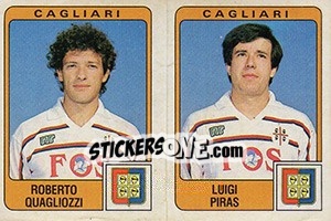 Sticker Roberto Quagliozzi / Luigi Piras - Calciatori 1984-1985 n. 342 - Panini