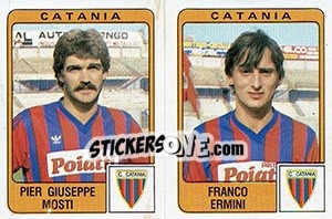 Sticker Pier Giuseppe Mosti / Franco Ermini - Calciatori 1984-1985 - Panini