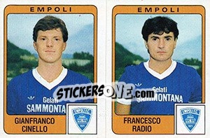 Cromo Gianfranco Cinello / Francesco Radio - Calciatori 1984-1985 - Panini