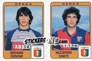 Sticker Giovanni Cervone / Nazzareno Canuti - Calciatori 1984-1985 n. 384 - Panini
