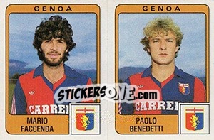 Sticker Mario Faccenda / Paolo Benedetti - Calciatori 1984-1985 n. 385 - Panini