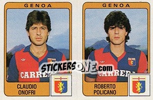 Sticker Claudio Onofri / Roberto Policano - Calciatori 1984-1985 - Panini