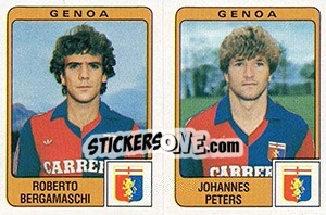 Sticker Roberto Bergamaschi / Johannes Peters - Calciatori 1984-1985 n. 387 - Panini