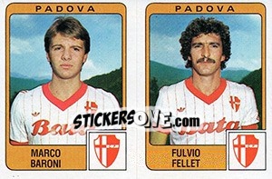 Sticker Marco Baroni / Fulvio Fellet - Calciatori 1984-1985 n. 414 - Panini