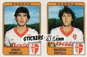 Sticker Orazio Sorbello / Maurizio Restelli - Calciatori 1984-1985 n. 415 - Panini