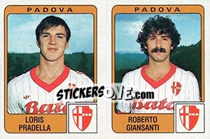 Sticker Loris Pradella / Roberto Giansanti - Calciatori 1984-1985 - Panini