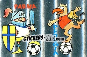 Sticker Mascotte Parma / Perugia - Calciatori 1984-1985 n. 421 - Panini