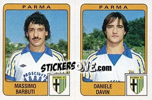 Sticker Massimo Barbuti / Daniele Davin - Calciatori 1984-1985 - Panini