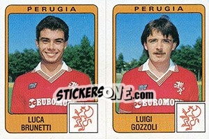 Sticker Luca Brunetti / Luigi Gozzoli - Calciatori 1984-1985 - Panini