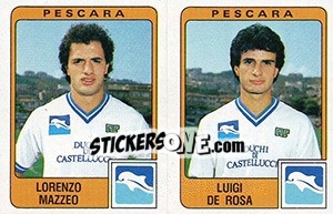 Sticker Lorenzo Mazzeo / Luigi De Rosa - Calciatori 1984-1985 n. 444 - Panini
